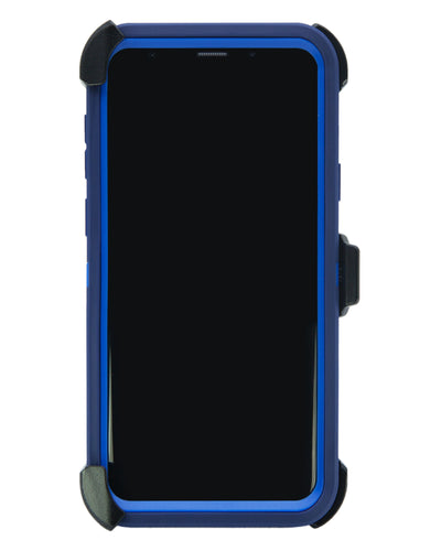 WallSkiN Turtle Series Cases for Samsung Galaxy S9 Plus / Galaxy S9+ (Only) Tough Protection with Kickstand & Holster - Midnight (Navy Blue/Blue)