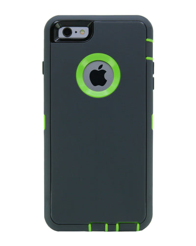 WallSkiN Turtle Series Cases for iPhone 6 / iPhone 6S (Only) Full Body Protection with Kickstand & Holster - The Oxbow (Dark Grey/Green)