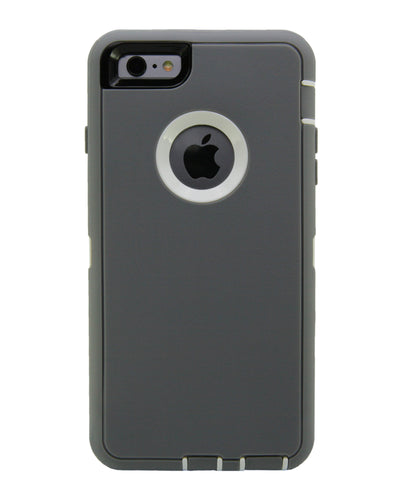 WallSkiN Turtle Series Cases for iPhone 6 Plus / iPhone 6S Plus (Only) Full Body Protection with Kickstand & Holster - Grey Parrot (Grey/White)