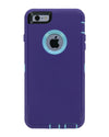 WallSkiN Turtle Series Cases for iPhone 6 / iPhone 6S (Only) Full Body Protection with Kickstand & Holster - Ambition (Purple/Beau Blue)