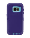 WallSkiN Turtle Series Cases for Samsung Galaxy S7 (Only) Tough Protection with Kickstand & Holster - Ambition (Purple/Beau Blue)