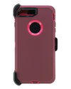 WallSkiN Turtle Series Cases for iPhone 7 Plus / iPhone 8 Plus (Only) Full Body Protection with Kickstand & Holster - Cardinal (Raspberry/Lava)