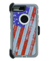 WallSkiN Turtle Series Cases for iPhone 7 Plus / iPhone 8 Plus (Only) Full Body Protection with Kickstand & Holster - 52 (American Flag/White)
