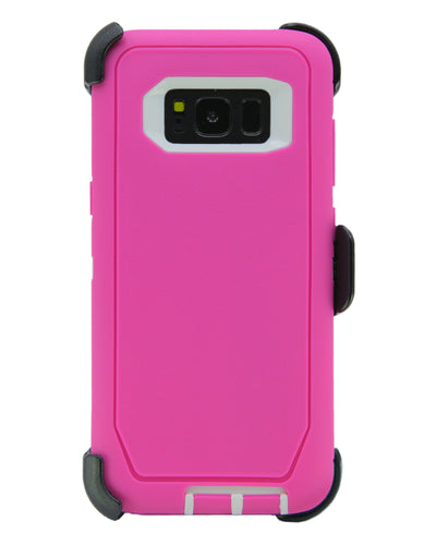 WallSkiN Turtle Series Cases for Samsung Galaxy S8 (Only) Tough Protection with Kickstand & Holster - Sweet (Pink/White)
