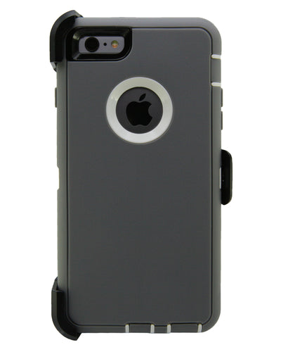 WallSkiN Turtle Series Cases for iPhone 6 / iPhone 6S (Only) Full Body Protection with Kickstand & Holster - Passion (Grey/White)