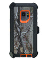 WallSkiN Turtle Series Cases for Samsung Galaxy S9 (Only) Tough Protection with Kickstand & Holster - Pinus (Tree Bough/Orange)