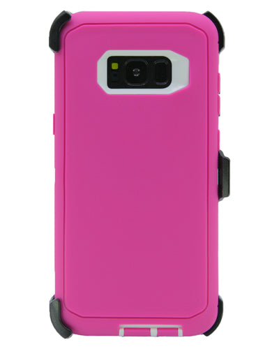 WallSkiN Turtle Series Cases for Samsung Galaxy S8 Plus (Only) Tough Protection with Kickstand & Holster - Sweet (Pink/White)