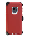 WallSkiN Turtle Series Cases for Samsung Galaxy S9 (Only) Tough Protection with Kickstand & Holster - Garnet (Red/White)