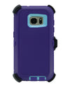WallSkiN Turtle Series Cases for Samsung Galaxy S7 (Only) Tough Protection with Kickstand & Holster - Ambition (Purple/Beau Blue)