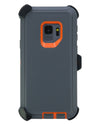 WallSkiN Turtle Series Cases for Samsung Galaxy S9 (Only) Tough Protection with Kickstand & Holster - Passion (Grey/Orange)