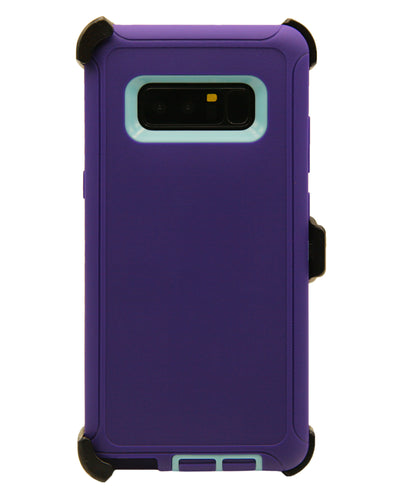 WallSkiN Turtle Series Cases for Samsung Galaxy Note 8 (Only) Tough Protection with Kickstand & Holster - Ambition (Purple/Beau Blue)