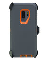 WallSkiN Turtle Series Cases for Samsung Galaxy S9 Plus / Galaxy S9+ (Only) Tough Protection with Kickstand & Holster - Passion (Grey/Orange)