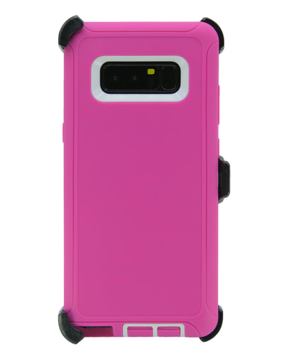 WallSkiN Turtle Series Cases for Samsung Galaxy Note 8 (Only) Tough Protection with Kickstand & Holster - Sweet (Pink/White)