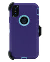 WallSkiN Turtle Series Cases for iPhone X (Only) Tough Protection with Kickstand & Holster - Ambition (Purple/Beau Blue)