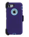 WallSkiN Turtle Series Cases for iPhone 7 / iPhone 8 (Only) Full Body Protection with Kickstand & Holster - Ambition (Purple/Beau Blue)
