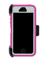 WallSkiN Turtle Series Cases for iPhone 5/5S/5SE (Only) Full Body Protection with Kickstand & Holster - Sweet (Pink/White)