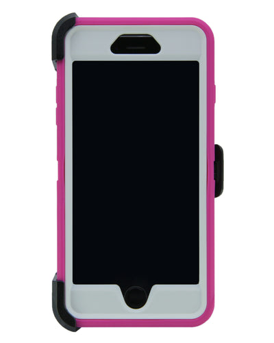 WallSkiN Turtle Series Cases for iPhone 6 Plus / iPhone 6S Plus (Only) Full Body Protection with Kickstand & Holster - Sweet (Pink/White)