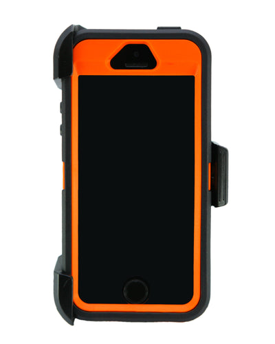WallSkiN Turtle Series Cases for iPhone 5/5S/5SE (Only) Full Body Protection with Kickstand & Holster - Pinus (Tree Bough/Orange)