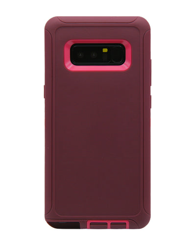 WallSkiN Turtle Series Cases for Samsung Galaxy Note 8 (Only) Tough Protection with Kickstand & Holster - Cardinal (Raspberry/Lava)