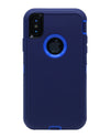 WallSkiN Turtle Series Cases for iPhone X (Only) Tough Protection with Kickstand & Holster - Midnight (Navy Blue/Blue)
