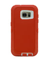 WallSkiN Turtle Series Cases for Samsung Galaxy S7 (Only) Tough Protection with Kickstand & Holster - Garnet (Red/White)