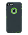 WallSkiN Turtle Series Cases for iPhone 6 Plus / iPhone 6S Plus (Only) Full Body Protection with Kickstand & Holster - The Oxbow (Dark Grey/Green)