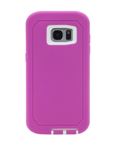 WallSkiN Turtle Series Cases for Samsung Galaxy S7 Edge (Only) Tough Protection with Kickstand & Holster - Sweet (Pink/White)