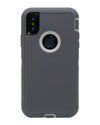WallSkiN Turtle Series Cases for iPhone X (Only) Tough Protection with Kickstand & Holster - French Grey (Grey/White)