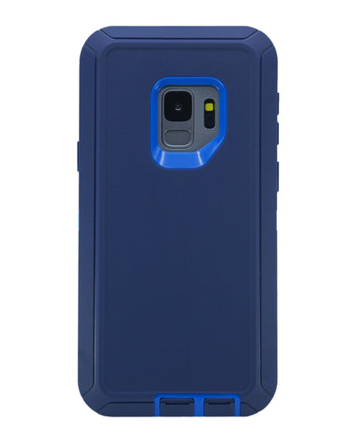 WallSkiN Turtle Series Cases for Samsung Galaxy S9 (Only) Tough Protection with Kickstand & Holster - Midnight (Navy Blue/Blue)