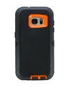WallSkiN Turtle Series Cases for Samsung Galaxy S7 (Only) Tough Protection with Kickstand & Holster - Sensation (Black/Orange)