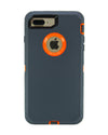 WallSkiN Turtle Series Cases for iPhone 7 Plus / iPhone 8 Plus (Only) Full Body Protection with Kickstand & Holster - Charcoal (Dark Grey/Orange)