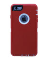 WallSkiN Turtle Series Cases for iPhone 6 Plus / iPhone 6S Plus (Only) Full Body Protection with Kickstand & Holster - Garnet (Red/White)