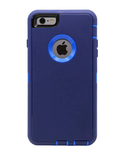WallSkiN Turtle Series Cases for iPhone 6 Plus / iPhone 6S Plus (Only) Full Body Protection with Kickstand & Holster - Midnight (Navy Blue/Blue)