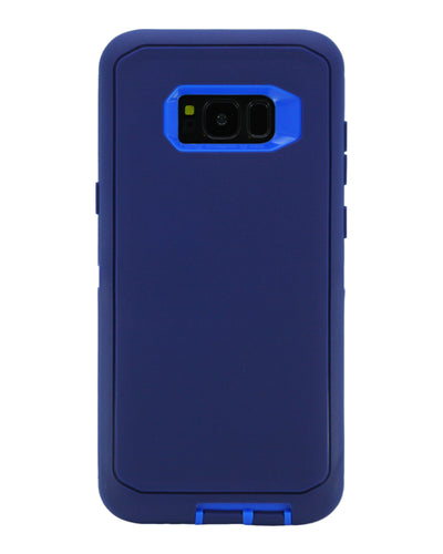 WallSkiN Turtle Series Cases for Samsung Galaxy S8 Plus (Only) Tough Protection with Kickstand & Holster - Midnight (Navy Blue/Blue)