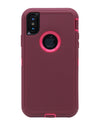 WallSkiN Turtle Series Cases for iPhone X (Only) Tough Protection with Kickstand & Holster - Cardinal (Raspberry/Lava)