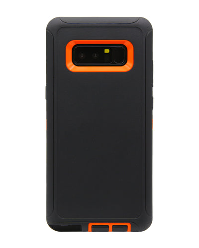 WallSkiN Turtle Series Cases for Samsung Galaxy Note 8 (Only) Tough Protection with Kickstand & Holster - Sensation (Black/Orange)