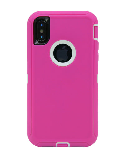 WallSkiN Turtle Series Cases for iPhone X (Only) Tough Protection with Kickstand & Holster - Sweet (Pink/White)