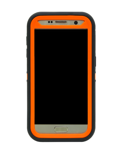 WallSkiN Turtle Series Cases for Samsung Galaxy S7 (Only) Tough Protection with Kickstand & Holster - Pinus (Tree Bough/Orange)