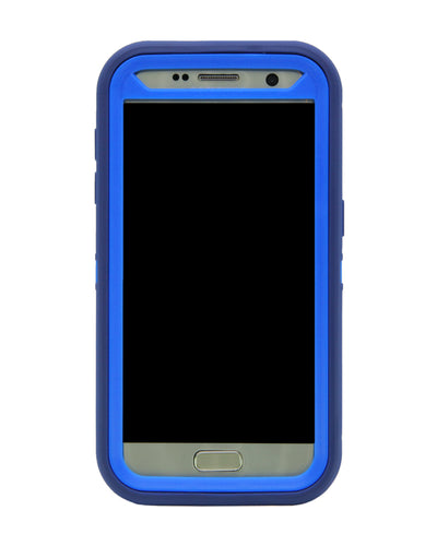 WallSkiN Turtle Series Cases for Samsung Galaxy S7 (Only) Tough Protection with Kickstand & Holster - Midnight (Navy Blue/Blue)