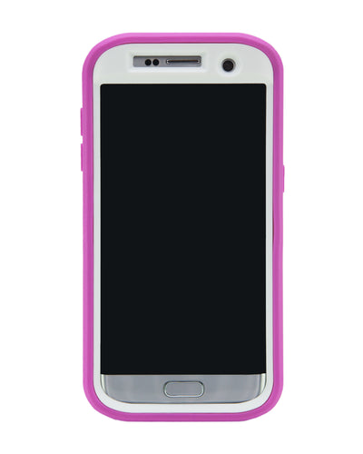 WallSkiN Turtle Series Cases for Samsung Galaxy S7 Edge (Only) Tough Protection with Kickstand & Holster - Sweet (Pink/White)