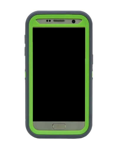 WallSkiN Turtle Series Cases for Samsung Galaxy S7 (Only) Tough Protection with Kickstand & Holster - The Oxbow (Dark Grey/Green)